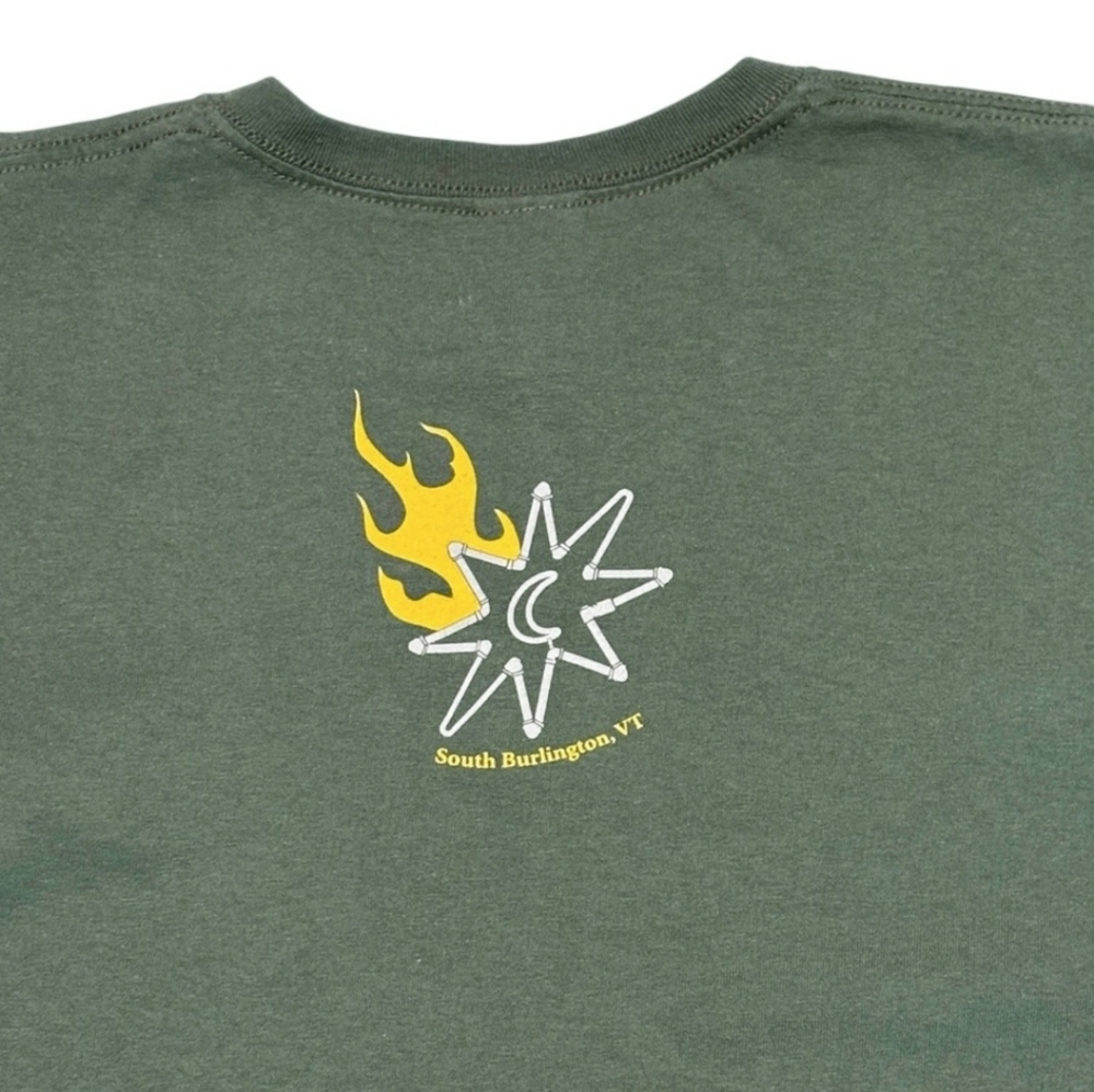 Magic Hat Brewery Green Crew Neck Shirt Brewery Pipes Logo Graphic View 4